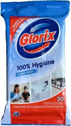 Glorix Doekjes Ocean - 100% Hygiene - 6 X 30 = 180 Vochtige Schoonmaakdoekjes -Schoonmaakartikelen Winkel 682x1200 1