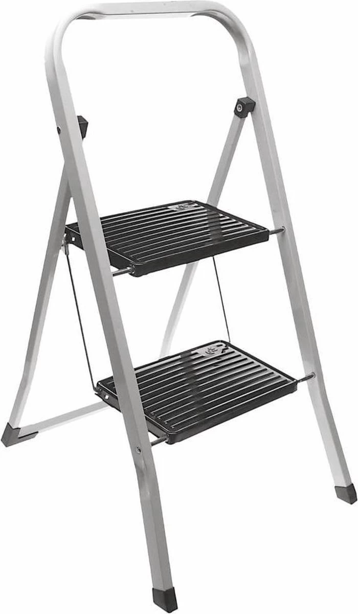 Excellent Houseware Inklapbare Keukentrap - 2 Treden - Tot 150kg - Metaal 6 Excellent Houseware Inklapbare Keukentrap - 2 Treden - Tot 150kg - Metaal - Afbeelding 4