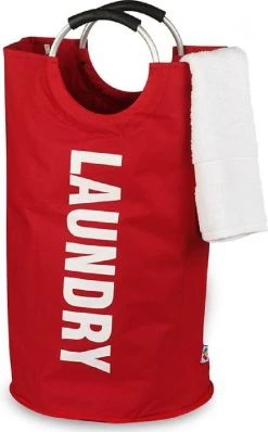 Wonair® Wasmand – Waszak – Wassorteerder - Opvouwbaar – Rood – 81L