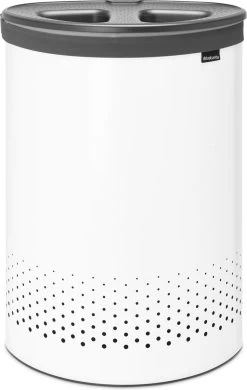 Brabantia Wasmand Met Deksel - 55 L - White / Dark Grey Kunststof Deksel