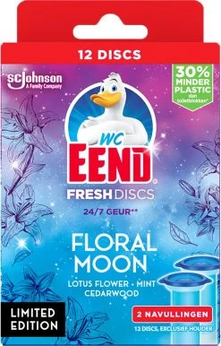 WC-Eend Fresh Discs Floral Moon + Navulling 12 Discs -Schoonmaakartikelen Winkel 767x1200