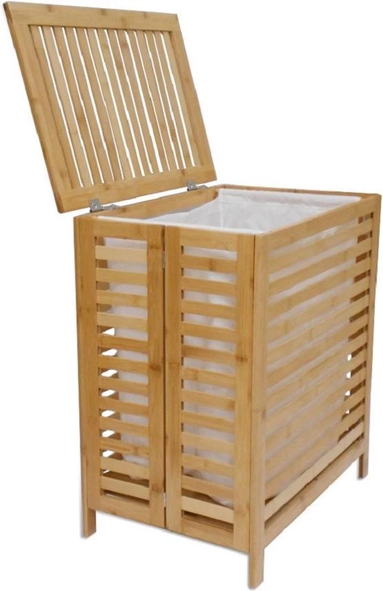 HUISSON Wasmand Met Deksel Bamboe Uitneembare Waszak Wasmanden Met Deksel 75 Ltr. 6 HUISSON Wasmand Met Deksel Bamboe Uitneembare Waszak Wasmanden Met Deksel 75 Ltr. - Afbeelding 4