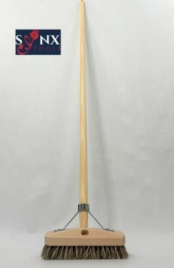 Synx Tools Luiwagen Union 22cm - Tegel Bezem Schrobber- Bezemsteel - Schoonmaakbezem - Schrobborstels - Bezems Met Steel 150 Cm