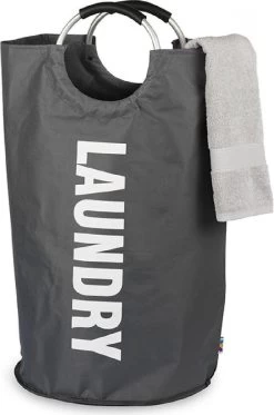 Wonair Wasmand – Waszak – Laundry Basket - Opvouwbaar – 81L - Donkergrijs