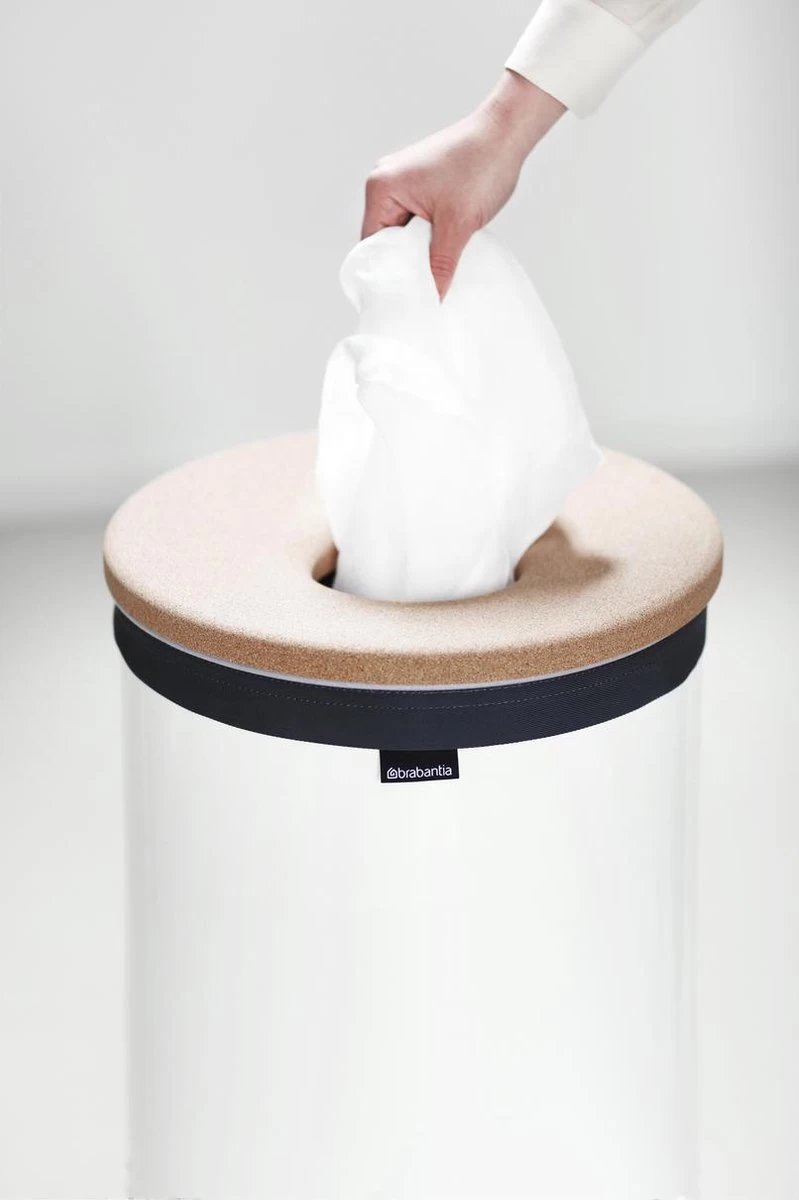 Brabantia Wasmand Met Deksel - 60 L - White / Kurken Deksel 15 Brabantia Wasmand Met Deksel - 60 L - White / Kurken Deksel - Afbeelding 13