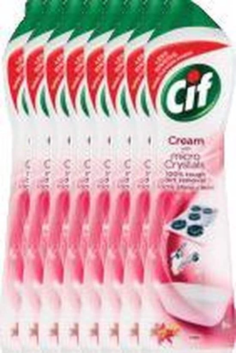 CIF Cream Pink Flower - 8 X 500 Ml - Schuurmiddel - Voordeelverpakking 4 CIF Cream Pink Flower - 8 X 500 Ml - Schuurmiddel - Voordeelverpakking - Afbeelding 2
