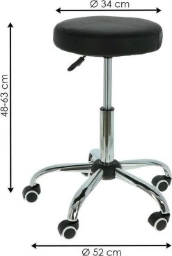 Alora Tabouret Op Wielen - Zadelkruk - Zwart - Kruk – Kapperskruk - Draaikruk - Werkkruk - Verstelbaar -Schoonmaakartikelen Winkel 809x1200 3