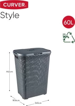 Curver Style Wasmand Met Deksel - 60L - Antraciet -Schoonmaakartikelen Winkel 851x1200 4