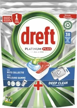 Dreft Platinum Plus All In One Vaatwastabletten - Deep Clean - Voordeelverpakking 4 X 38 Stuks -Schoonmaakartikelen Winkel 861x1200