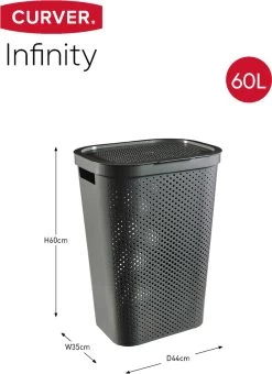 Curver Infinity Recycled Wasmand Met Deksel - 60L - 2 Stuks - Antraciet -Schoonmaakartikelen Winkel 872x1200 1