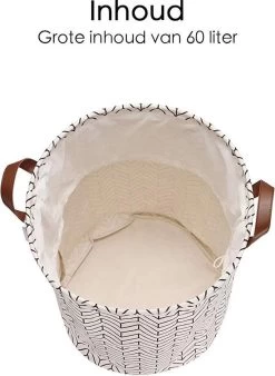 Merkloos Wasmand - Opbergzak - 60L - Waterproof - Zwart/wit -Schoonmaakartikelen Winkel 876x1200 3