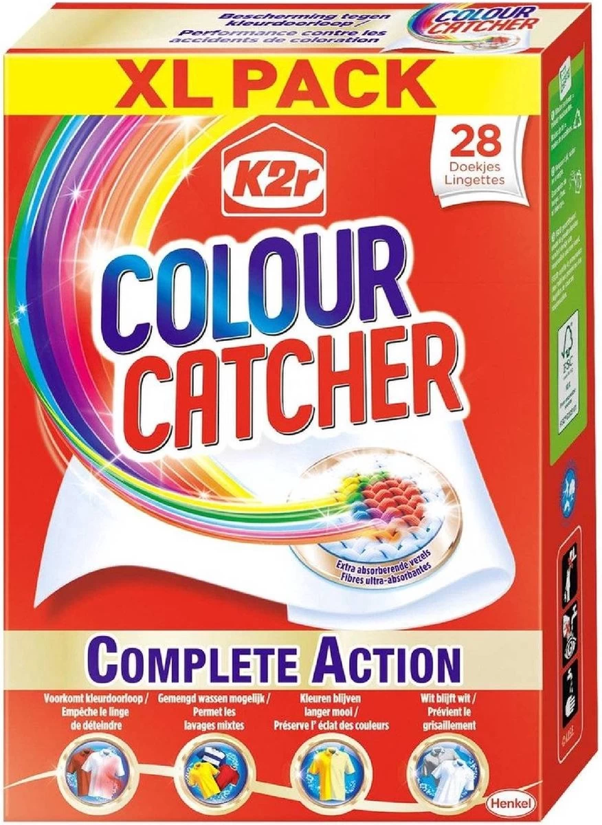 Wasmiddel - K2r Colour Catcher Anti-kleurdoorloop Doekjes 56 Stuks 5 Wasmiddel - K2r Colour Catcher Anti-kleurdoorloop Doekjes 56 Stuks - Afbeelding 3