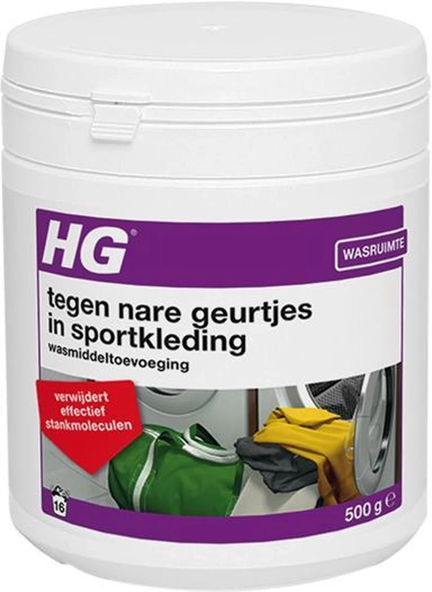 HG Tegen Nare Geurtjes In Sportkleding Wasmiddeltoevoeging - 500gr - Ook Bruikbaar Voor Handdoeken En Andere Kleding - Elimineert 100% Stankmoleculen - Biologisch Afbreekbaar 3 HG Tegen Nare Geurtjes In Sportkleding Wasmiddeltoevoeging - 500gr - Ook Bruikbaar Voor Handdoeken En Andere Kleding - Elimineert 100% Stankmoleculen - Biologisch Afbreekbaar