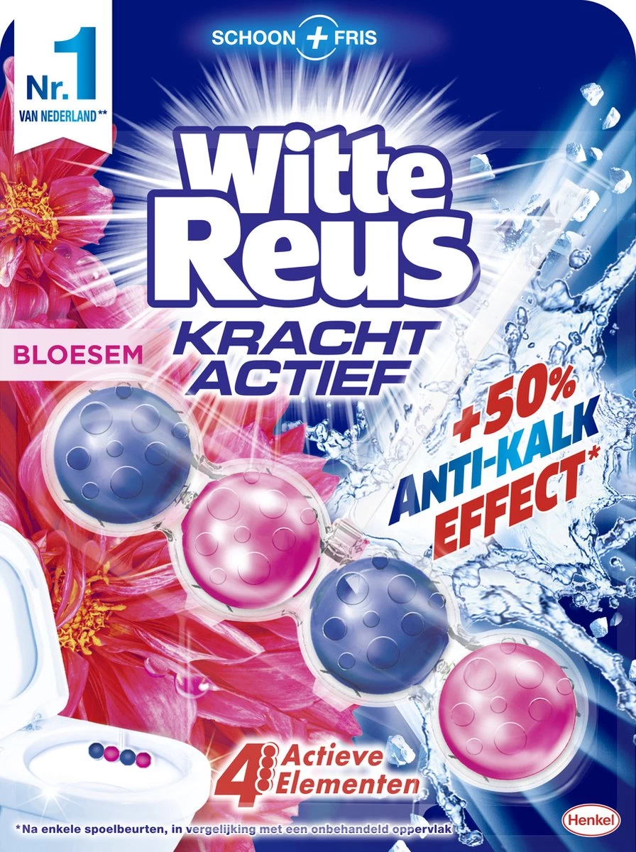 Witte Reus Kracht Actief Toiletblok - Bloesem - WC Blokjes Voordeelverpakking - 10 Stuks 4 Witte Reus Kracht Actief Toiletblok - Bloesem - WC Blokjes Voordeelverpakking - 10 Stuks - Afbeelding 2