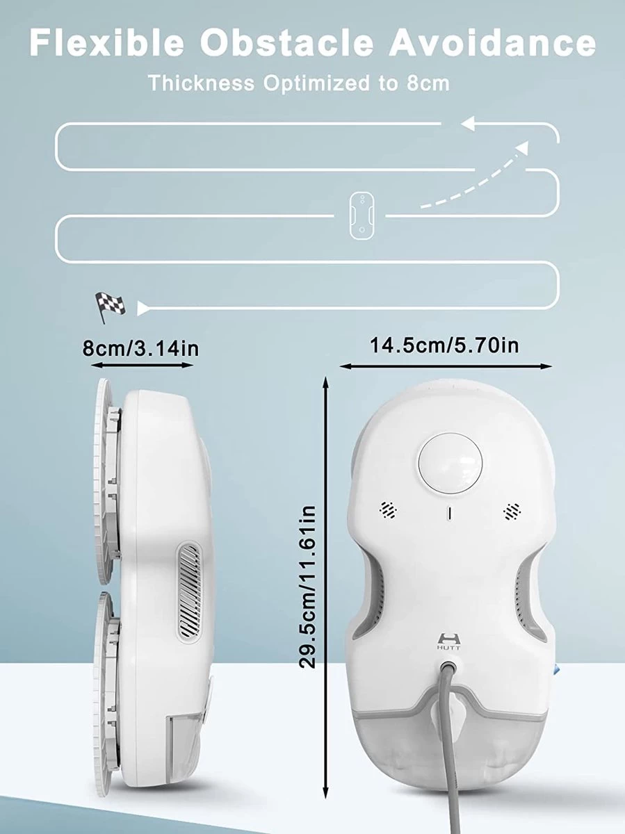 Hutt C6 Robot Ramen Reiniger Met Afstandsbediening - Ramen Wassen - Automatisch - Afstandsbediening - Anti Val - Wit 7 Hutt C6 Robot Ramen Reiniger Met Afstandsbediening - Ramen Wassen - Automatisch - Afstandsbediening - Anti Val - Wit - Afbeelding 5