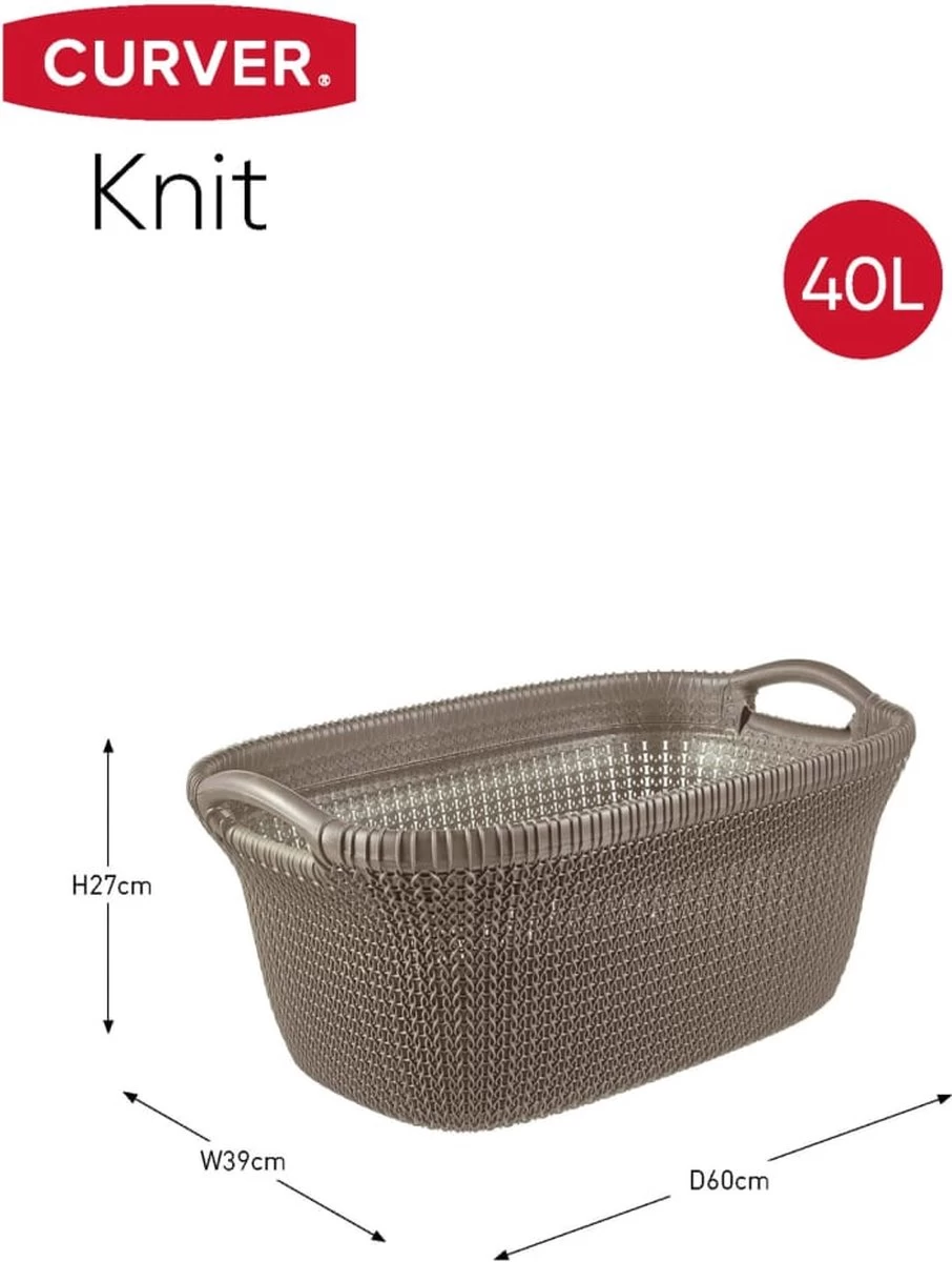 Curver Knit Wasmand - 40L - Harvest Brown 7 Curver Knit Wasmand - 40L - Harvest Brown - Afbeelding 5