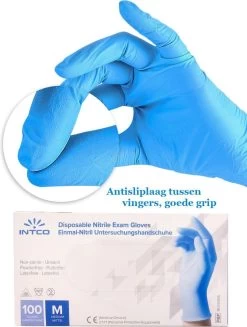 Intco Nitril Handschoenen - 100 Stuks Nitril Wegwerp Handschoenen - Poedervrij, Latexvrij - Onderzoekshandschoenen - Maat: M - Blauw 10 Intco Nitril Handschoenen - 100 Stuks Nitril Wegwerp Handschoenen - Poedervrij, Latexvrij - Onderzoekshandschoenen - Maat: M - Blauw -Schoonmaakartikelen Winkel 907x1200 3