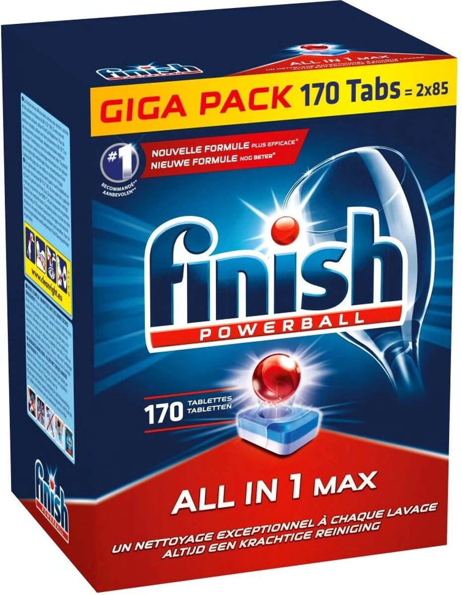 Finish All In 1 Max Regular - Vaatwastabletten - 170 Stuks - Voordeelpak 7 Finish All In 1 Max Regular - Vaatwastabletten - 170 Stuks - Voordeelpak - Afbeelding 5