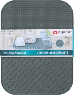 Alpina Afdruipmat - Droogmat - Siliconen - 26,5x34,5 Cm - Grijs -Schoonmaakartikelen Winkel 935x1200 2