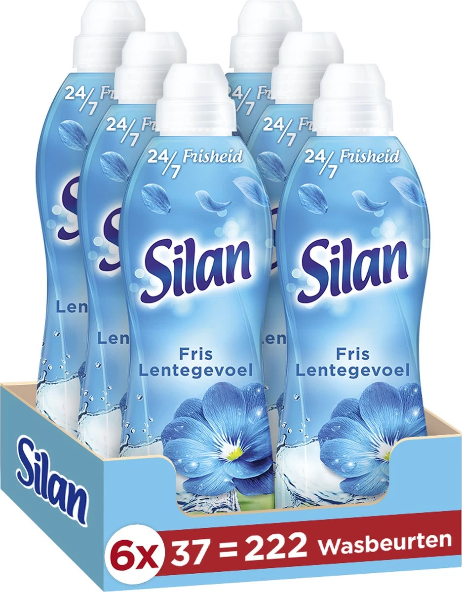 Silan Fris Lentegevoel Wasverzachter - 6 X 37 Wasbeurten - Voordeelverpakking 3 Silan Fris Lentegevoel Wasverzachter - 6 X 37 Wasbeurten - Voordeelverpakking