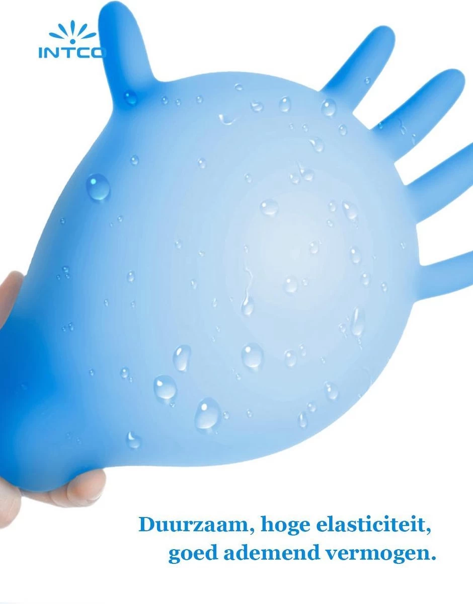 Intco Nitril Handschoenen - 100 Stuks Nitril Wegwerp Handschoenen - Poedervrij, Latexvrij - Onderzoekshandschoenen - Maat: M - Blauw 8 Intco Nitril Handschoenen - 100 Stuks Nitril Wegwerp Handschoenen - Poedervrij, Latexvrij - Onderzoekshandschoenen - Maat: M - Blauw - Afbeelding 6