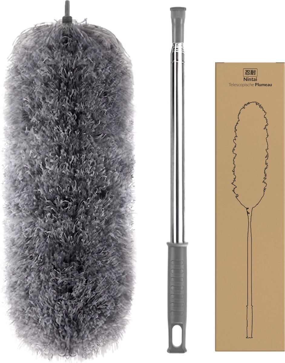 Plumeau Uitschuifbaar Tot 280cm - RVS - Telescopisch - Plumeau Met Telescoopsteel - 360° Flexibel 3 Plumeau Uitschuifbaar Tot 280cm - RVS - Telescopisch - Plumeau Met Telescoopsteel - 360° Flexibel