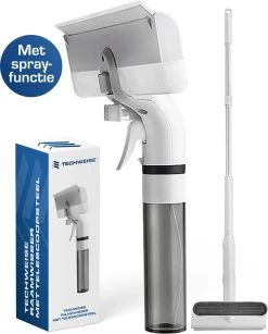 4-in-1 Raamwisser Met Telescoopsteel En Spray-functie - 110cm - Ramenwasser - Ramenwisser