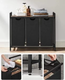 A.T. Shop Wasmand, Wascollector, Wassorteerder, 3 Compartimenten, Met Plank, Waszak Uitschuifbaar En Afneembaar, Per Zak 38 Liter 14 A.T. Shop Wasmand, Wascollector, Wassorteerder, 3 Compartimenten, Met Plank, Waszak Uitschuifbaar En Afneembaar, Per Zak 38 Liter -Schoonmaakartikelen Winkel 970x1200 2