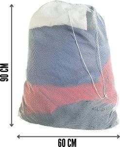 Orange85 Waszak - Groot - XL - 60 X 90 CM - Wit - Treksysteem - Trekbandsluiting - Polyester - Wasnet - Laundry Bag - Voor Kleding -Schoonmaakartikelen Winkel 981x1200