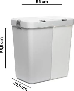 Motek® - Wasmand - 2 Vakken Met Deksel - Met Touch Deksel - Gemaakt Van 100% Gerecycled Kunststof - 80 L - Wasmand Met Deksel - Wassorteerder - Grijs - Wit 23 Motek® - Wasmand - 2 Vakken Met Deksel - Met Touch Deksel - Gemaakt Van 100% Gerecycled Kunststof - 80 L - Wasmand Met Deksel - Wassorteerder - Grijs - Wit -Schoonmaakartikelen Winkel 982x1200 3